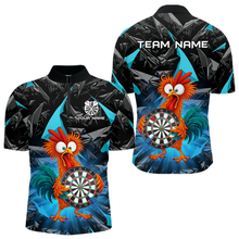 Load image into Gallery viewer, Custom Funny Turquoise Chicken Dart Shirts For Men Dart Board Gifts Darts Team Jerseys Dart League NNT152