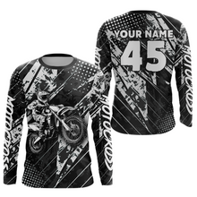 Load image into Gallery viewer, Custom Black Motocross Jersey Kid Adult Dirt Bike Off-Road Shirt Motorcycle Shirt Upf30+ DNT52