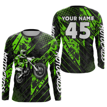 Load image into Gallery viewer, Custom Green Motocross Jersey Kid Adult Dirt Bike Off-Road Shirt Motorcycle Shirt Upf30+ DNT52
