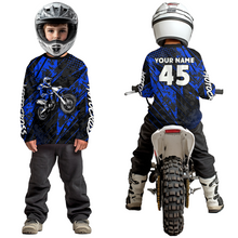 Load image into Gallery viewer, Custom Blue Motocross Jersey Kid Adult Dirt Bike Off-Road Shirt Motorcycle Shirt Upf30+ DNT52