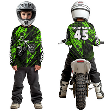 Load image into Gallery viewer, Custom Green Motocross Jersey Kid Adult Dirt Bike Off-Road Shirt Motorcycle Shirt Upf30+ DNT52