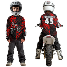 Load image into Gallery viewer, Custom Red Motocross Jersey Kid Adult Dirt Bike Off-Road Shirt Motorcycle Shirt Upf30+ DNT52