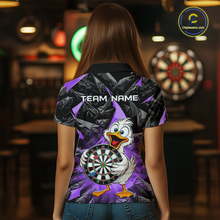 Load image into Gallery viewer, Custom Purple Duck Funny Dart Shirt Dart Team Jersey for Women Dartboard Polo &amp; 1/4Zip NNT167