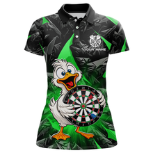 Load image into Gallery viewer, Custom Green Duck Funny Dart Shirt Dart Team Jersey for Women Dartboard Polo &amp; 1/4Zip NNT167