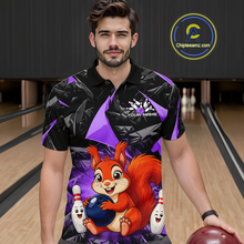 Load image into Gallery viewer, Funny Purple Squirrel Custom Bowling Jersey for Men Bowling Team Shirts Bowling League HNT302