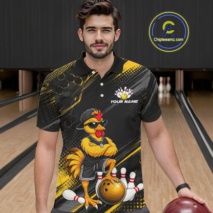 Custom Funny Chicken Bowling Jersey for Women Bowling Team Shirts Bowling Gifts Polo &1/4 Zip HNT568