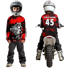 Load image into Gallery viewer, Custom Red Motocross Jersey for Men Women Kids UPF30+ MX Motorcycle Racing DNT22