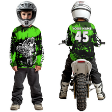 Load image into Gallery viewer, Custom Green Motocross Jersey for Men Women Kids UPF30+ MX Motorcycle Racing DNT22