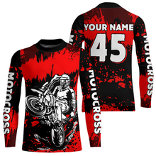 Load image into Gallery viewer, Custom Red Motocross Jersey for Men Women Kids UPF30+ MX Motorcycle Racing DNT22