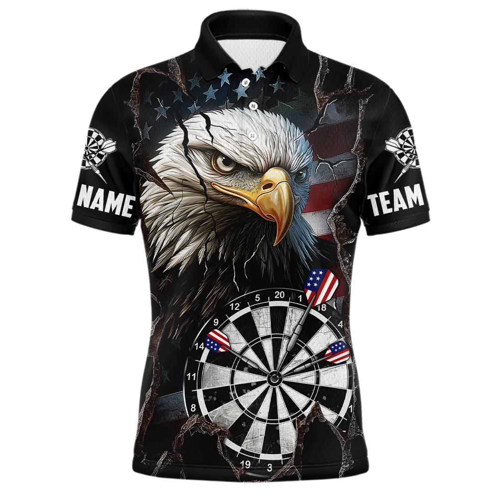 Custom US Flag Eagle Dart Shirts For Men Dart Board Gifts Darts Team Jerseys Dart League NNT154