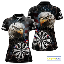 Load image into Gallery viewer, Custom US Flag Eagle Dart Shirts For Women Dart Board Gifts Darts Team Jerseys Dart League NNT154