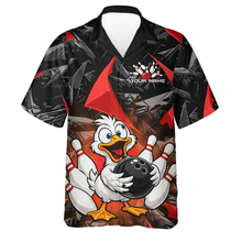 Load image into Gallery viewer, Custom Red Duck Hawaiian Bowling Jersey for Men Women Bowling Team Shirts Bowling League HNT232
