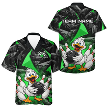 Load image into Gallery viewer, Custom Green Duck Hawaiian Bowling Jersey for Men Women Bowling Team Shirts Bowling League HNT232