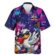 Load image into Gallery viewer, Custom Graffiti Duck Hawaiian Bowling Jersey for Men Women Bowling Team Shirts Bowling League HNT234