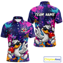 Load image into Gallery viewer, Custom Graffiti Funny Duck Bowling Jersey for Men Bowling League Bowling Team Shirts Polo &amp; 1/4 Zip HN234