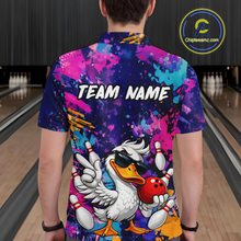 Load image into Gallery viewer, Custom Graffiti Funny Duck Bowling Jersey for Men Bowling League Bowling Team Shirts Polo &amp; 1/4 Zip HN234
