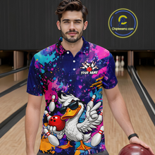 Load image into Gallery viewer, Custom Graffiti Funny Duck Bowling Jersey for Men Bowling League Bowling Team Shirts Polo &amp; 1/4 Zip HN234