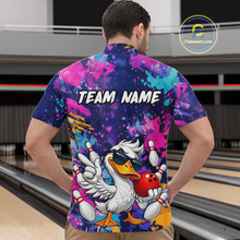 Load image into Gallery viewer, Custom Graffiti Funny Duck Bowling Jersey for Men Bowling League Bowling Team Shirts Polo &amp; 1/4 Zip HN234