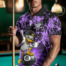 Load image into Gallery viewer, Custom Purple Funny Duck Billiard Shirt for Men Billiard Team Jersey League 8 Ball Pool Shirts NNT171