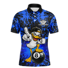 Load image into Gallery viewer, Custom Blue Funny Duck Billiard Shirt for Men Billiard Team Jersey League 8 Ball Pool Shirts NNT171