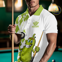 Load image into Gallery viewer, Custom Funny Pickle 8 Ball Pool Shirts Argyle Billiard Shirt for Men Billiard Team Jersey League NNT173