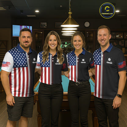 American Flag Eagle 9 Ball Custom Billiard Shirts for Men Billiard Team Jerseys Billiard League NNT284