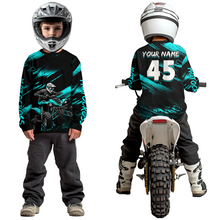 Load image into Gallery viewer, Custom Turquoise ATV Motocross Jersey Kid Adult Quad Bike Jersey Off-Road Shirt UPF30+ DNT58