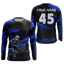 Load image into Gallery viewer, Custom Blue ATV Motocross Jersey Kid Adult Quad Bike Jersey Off-Road Shirt UPF30+ DNT58
