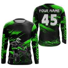 Load image into Gallery viewer, Custom Green ATV Motocross Jersey Kid Adult Quad Bike Jersey Off-Road Shirt UPF30+ DNT58