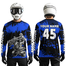Load image into Gallery viewer, Blue ATV Motocross Jersey Kid Adult Custom Quad Bike Jersey Off-Road Shirt UPF30+ DNT59