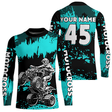 Load image into Gallery viewer, Turquoise ATV Motocross Jersey Kid Adult Custom Quad Bike Jersey Off-Road Shirt UPF30+ DNT59