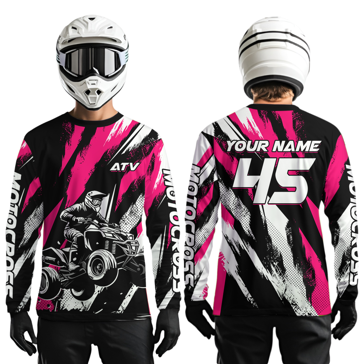 Pink ATV Motocross Shirts Kid Men Women Custom Quad Bike Off-Road Shirt UPF30+ DNT60