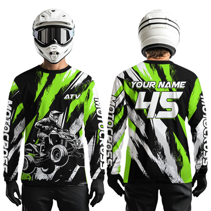 Green ATV Motocross Shirts Kid Men Women Custom Quad Bike Off-Road Shirt UPF30+ DNT60