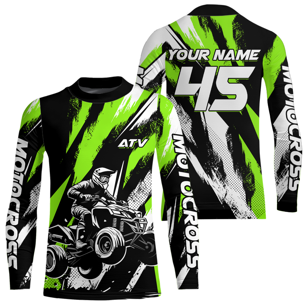 Green ATV Motocross Shirts Kid Men Women Custom Quad Bike Off-Road Shirt UPF30+ DNT60