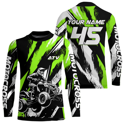 Green ATV Motocross Shirts Kid Men Women Custom Quad Bike Off-Road Shirt UPF30+ DNT60