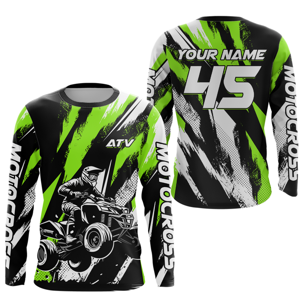 Green ATV Motocross Shirts Kid Men Women Custom Quad Bike Off-Road Shirt UPF30+ DNT60