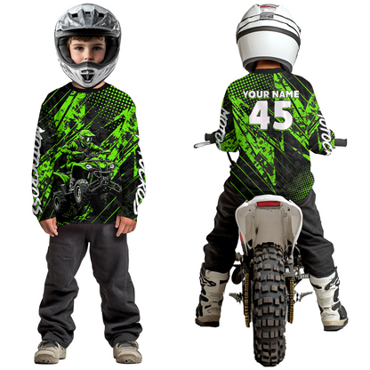 Custom Green ATV Motocross Shirts Kid Men Women Off-Road Quad Bike Shirt UPF30+ DNT61