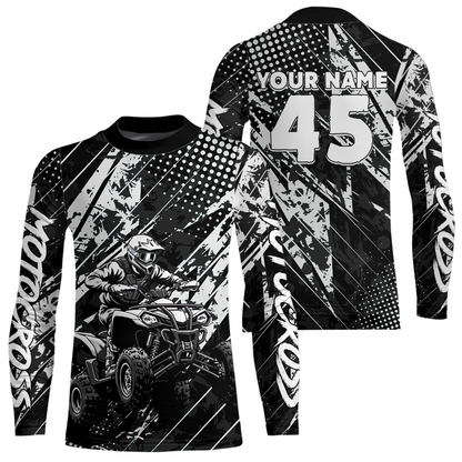 Custom Black ATV Motocross Shirts Kid Men Women Off-Road Quad Bike Shirt UPF30+ DNT61