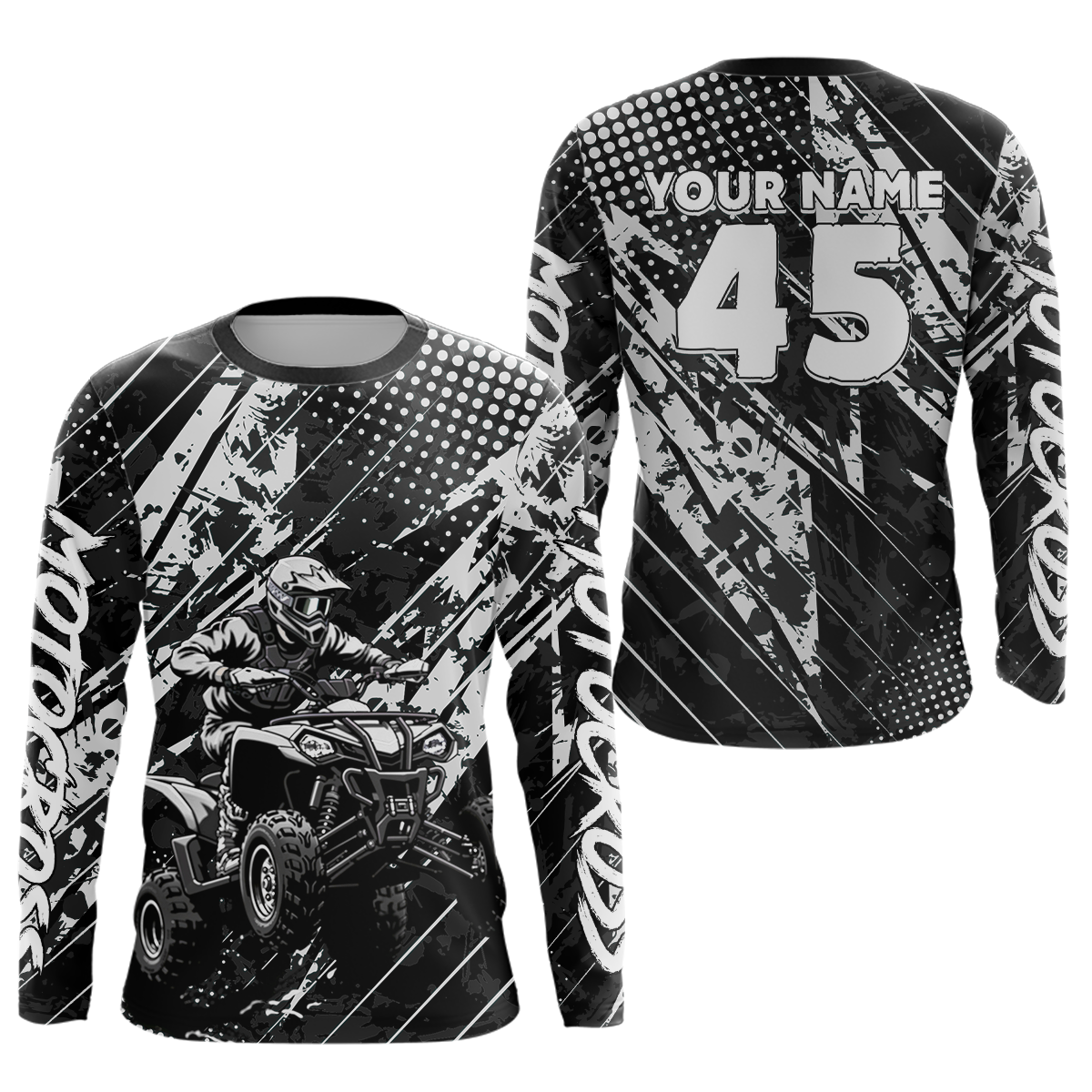 Custom Black ATV Motocross Shirts Kid Men Women Off-Road Quad Bike Shirt UPF30+ DNT61