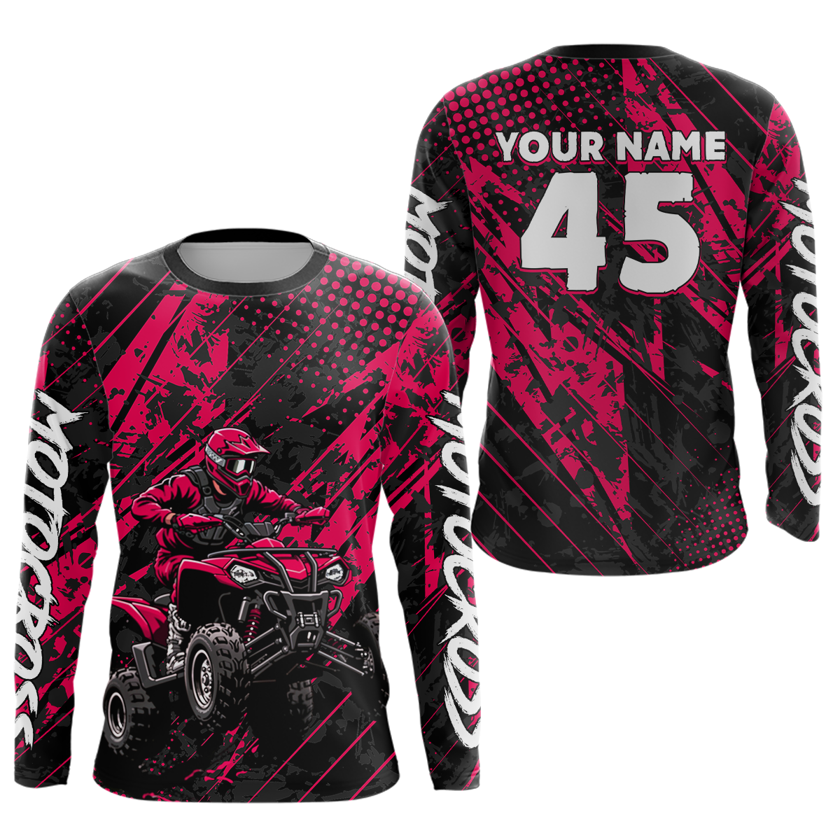 Custom Pink ATV Motocross Shirts Kid Men Women Off-Road Quad Bike Shirt UPF30+ DNT61