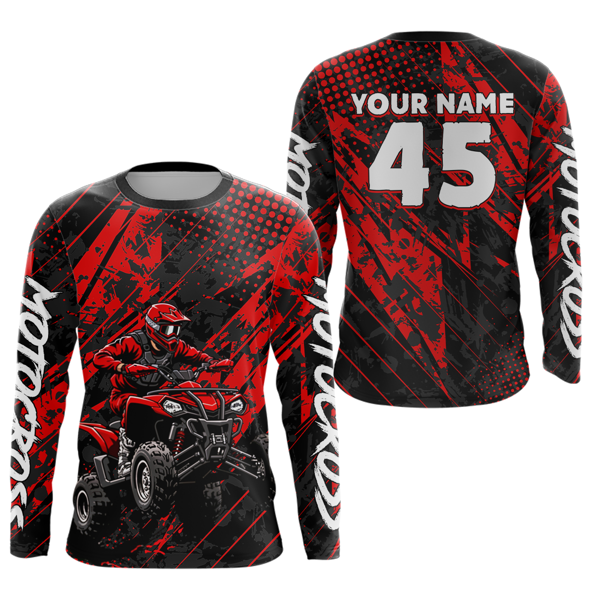 Custom Red ATV Motocross Shirts Kid Men Women Off-Road Quad Bike Shirt UPF30+ DNT61