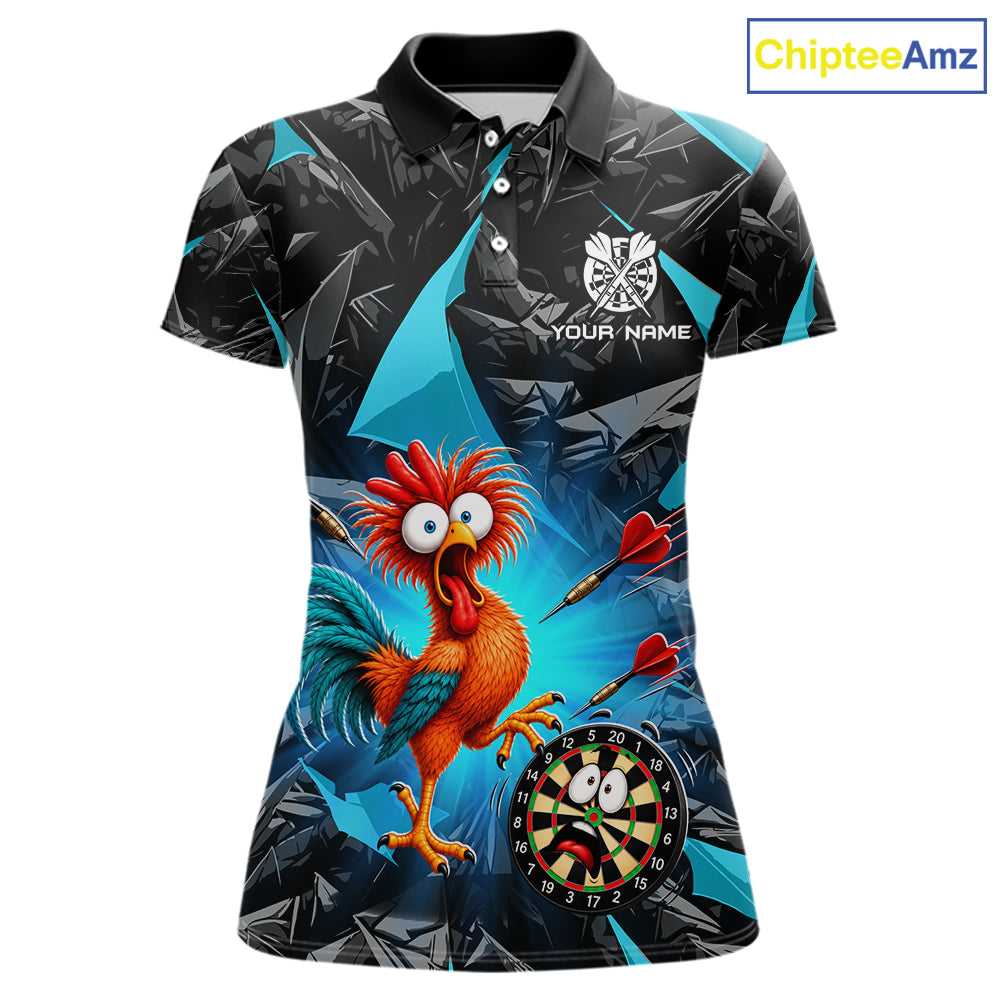 Custom Turquoise Funny Chicken Darts Team Jerseys Darts Shirt for Women Dartboard Shirt for Player NNT311