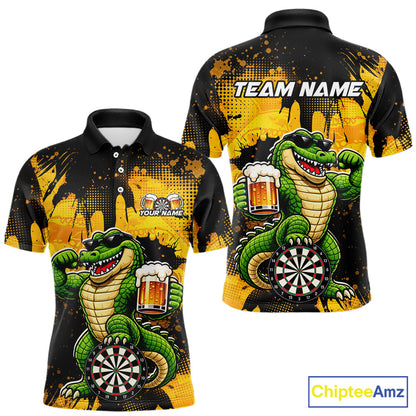 Custom Funny Beer Alligator Darts Shirt for Men Darts Team Jerseys Dart League Shirts NNT316