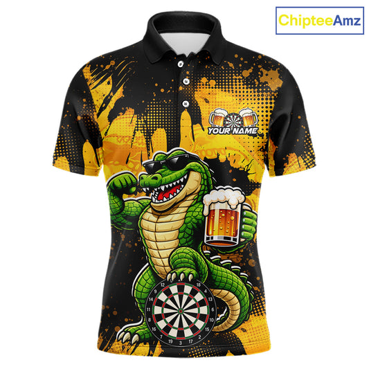 Custom Funny Beer Alligator Darts Shirt for Men Darts Team Jerseys Dart League Shirts NNT316