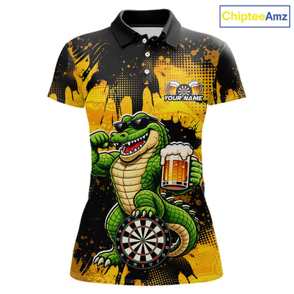 Custom Funny Beer Alligator Darts Shirt for Women Darts Team Jerseys Dart League Shirts NNT316