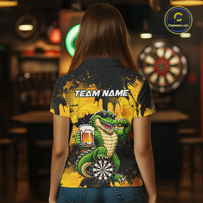 Custom Funny Beer Alligator Darts Shirt for Women Darts Team Jerseys Dart League Shirts NNT316