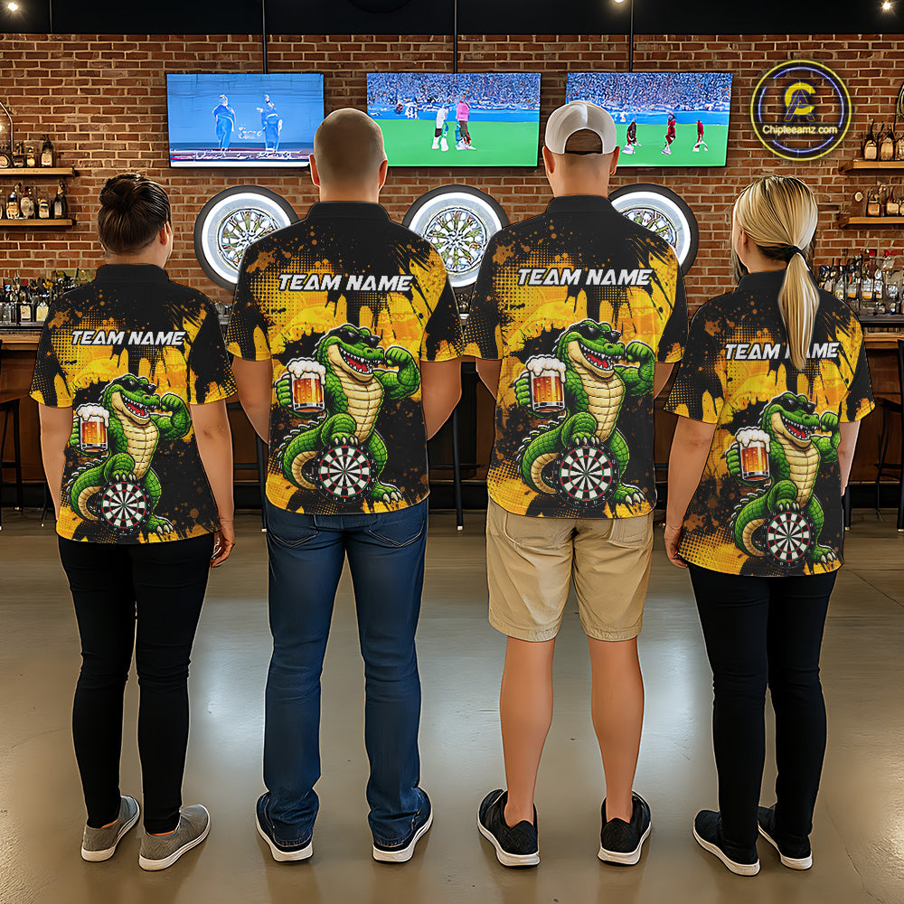 Custom Funny Beer Alligator Darts Shirt for Women Darts Team Jerseys Dart League Shirts NNT316