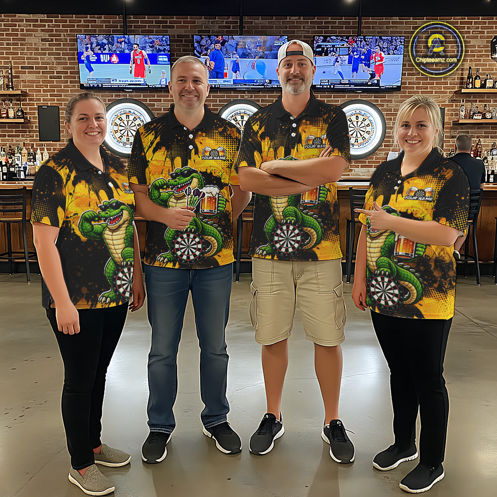 Custom Funny Beer Alligator Darts Shirt for Women Darts Team Jerseys Dart League Shirts NNT316