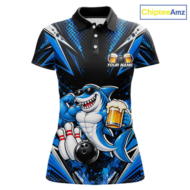 Custom Funny Beer Shark Bowling Shirts For Women, Bowling Team Jersey Bowling Tournament HNT646