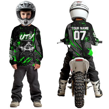 Custom Green UTV Off-Road Shirts Side by Side UTV Motocross Racing Shirt Men Women UPF30+ DNT94